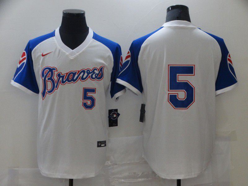 Men Atlanta Braves #5 No name White Game 2021 Nike MLB Jersey->atlanta braves->MLB Jersey